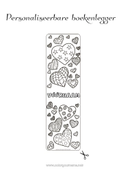 Gratis kleurplaat Hart Bladwijzer Zentangle