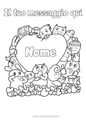 Colorazione gratuita Mostro Cuore Kawaii Videogioco