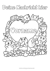 Kostenlose Malvorlage Monster Herz Kawaii Videospiel
