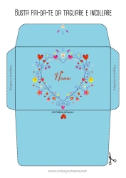 Colorazione gratuita Fiori Cuore Busta da stampare