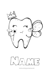 Free colouring Milk tooth Little Mouse Tooth Fairy