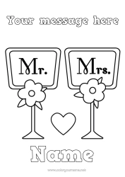 Free colouring Heart Marriage
