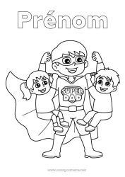 Dessin gratuit Papa Héros Enfant