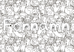 Gratis färgläggning Katt Djur Utsmyckat namn Doodle Komplexa målarbilder Hundar och katter Dekorativ bakgrund
