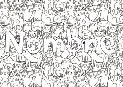 Colorear gratis Cat Animales Nombre decorado Doodle Dibujos complejos para colorear Perros y gatos Fondo decorativo