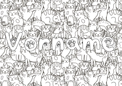 Kostenlose Malvorlage Katze Tier Dekorierter Name Gekritzel Komplexe Ausmalbilder Hunde und Katzen Dekorativer Hintergrund