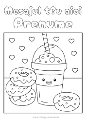 Pagină de colorat personalizată Drăguț Gogoși Băutură Soda Ceai cu perle