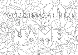 Coloring to customize Flowers Decorated name Daisy Decorative background