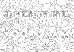 Gratis kleurplaat Bloemen Gedecoreerde naam Madeliefje Decoratieve achtergrond