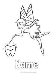 Free colouring Milk tooth Little Mouse Tooth Fairy
