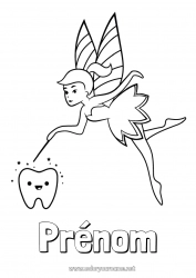 Coloriage gratuit Dent de lait Petite Souris Fée des dents