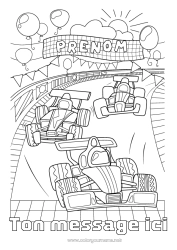 Coloriage à personnaliser Sport Véhicules Voiture Course Voiture de course Voitures, vans et camping-cars Véhicules de course et circuits
