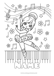 Colouring to customise Sport Dance Music Music Day Piano Musical Instruments Artistic Sports Musical Note