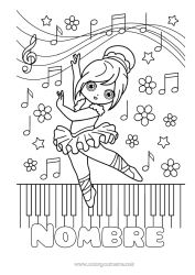 Colorear gratis Sport Danza Música Día Mundial de la Música Piano Instrumentos de música Deportes artísticos
