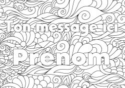 Dessin gratuit Calme et zen Nom décoré Zentangle Fond décoratif Spirale Vagues
