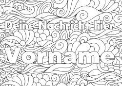 Kostenlose Malvorlage Ruhig und gelassen Dekorierter Name Zentangle Dekorativer Hintergrund Spirale Wellen
