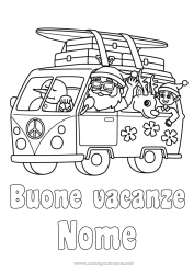 Colorare per personalizzare Babbo Natale Renna Pupazzo di neve Elfo di Natale Vacanze Estate Veicoli Pagine da colorare degli elfi Surf Animali della foresta Furgone Auto, van e camper Sport acquatici