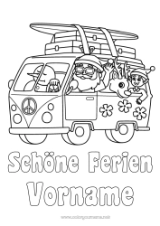 Kostenlose Malvorlage Weihnachtsmann Rentier Schneemann Weihnachtself Urlaub Sommer Fahrzeuge Elfen Ausmalbilder Surfen Waldtiere Van Autos, Vans und Wohnmobile Wassersport