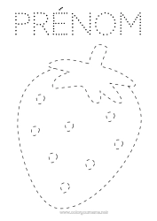 Coloriage gratuit Activités enfants Fruits Trace et colorie Fraise