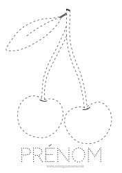 Coloriage gratuit Activités enfants Cerise Fruits Coloriages faciles Trace et colorie