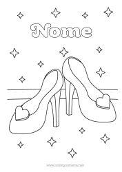 Colorare per personalizzare Cuore Principessa Scarpe