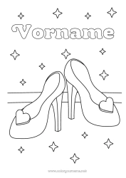 Malvorlage anpassen Herz Prinzessin Schuh