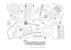 Kleurplaat aanpassen Kunst School Schoolbenodigdheden Verf Herbarium