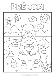 Coloriage à personnaliser Calme et zen Sport Animal Autres animaux du monde Sports artistiques Yoga Capibara