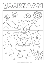 Gratis tekening Rustig en zen Sport Dier Andere dieren van de wereld Artistieke Sporten Yoga Capibara