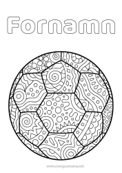 Gratis färgläggning Fotboll Fotboll Sport Komplexa målarbilder Zentangle Lagsporter