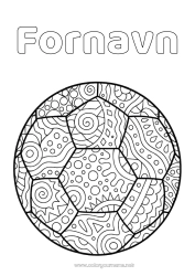 Farvelægningssiden tilpasning Fodbold Fodbold Sport Komplekse farvelægninger Zentangle Holdidræt