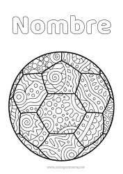 Colorear gratis Fútbol Balón de fútbol Sport Dibujos complejos para colorear Zentangle Deportes en equipo