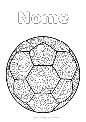 Desenho para personalizar Futebol Bola de futebol Esporte Colorações Complexas Zentangle Sports d'équipe