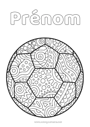 Coloriage à personnaliser Football Ballon de foot Sport Coloriages complexes Zentangle Sports d'équipe