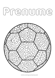 Pagină de colorat personalizată Fotbal Minge de fotbal Sport Desene de colorat complexe Zentangle Sporturi de echipă