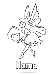 Free colouring Milk tooth Little Mouse Tooth Fairy