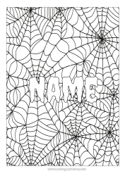 Colouring to customise Spider Halloween Insects
