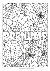 Desen liber de colorat Păianjen Halloween Insecte