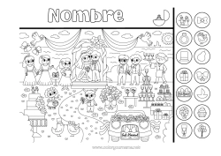 Colorear para personalizar Actividades para niños Buscar y encontrar Matrimonio Novia