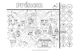 Coloriage à personnaliser Activités enfants Cherche et trouve Mariage Mariée