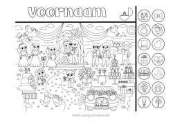 Kleurplaat aanpassen Activiteiten voor Kinderen Zoeken en vinden Huwelijk Getrouwd