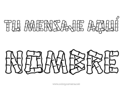 Colorear gratis Nombre decorado Bambú