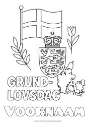 Gratis tekening Vlag Wereldkaart Denemarken Nationale feestdag
