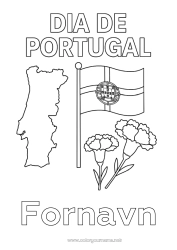 Gratis tegning Flag Kort over lande Portugal Nationaldag