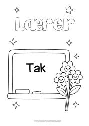 Gratis farvelægning Blomster Lærer/Lærerinde Barnepige Tak Uddannelsesfag. Klasseliste