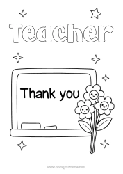 Free colouring Flowers Mistress/Master Nanny Thank you. Education professions Classroom board