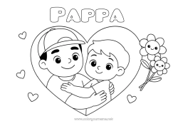 Fargeleggingssiden for barn Hjerte Pappa