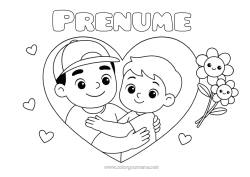 Pagină de colorat gratuită Inimă Tată