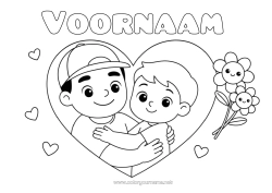Gratis kleurplaat Hart Papa
