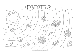 Pagină de colorat personalizată Soare Rachetă Spațiu Planete și sistemul solar Astronomie Vehicule aeriene